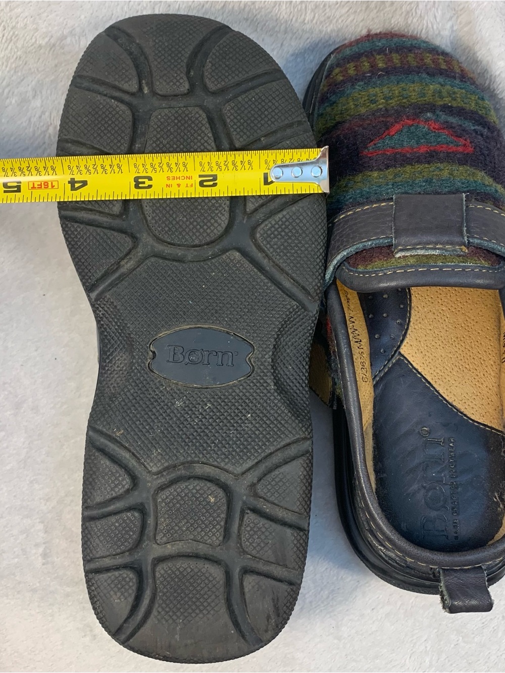 Born Navajo Aztec Wool-Pattern Slip-On Loafers with Leather Trim Size 6 - Picture 4 of 14